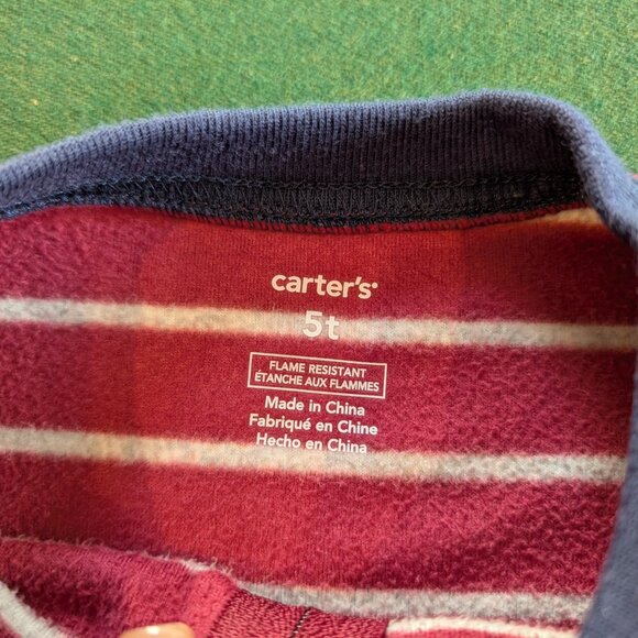 Bundle of Carter's Boy's Football Full-zip, Fleece, Footed Pajamas 5T 💙 - Picture 5 of 5